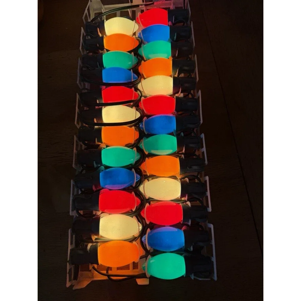 Joy Brite Christmas Multicolor Lights Set VTG C9 Glass Box Three Sets Vintage